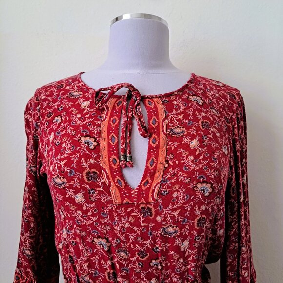 American Eagle Women Print Dress Multicolor Long Sleeve Size S/P Great Condition - Picture 3 of 9